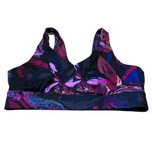 All in Motion Purple Tropical Print Sports Bra